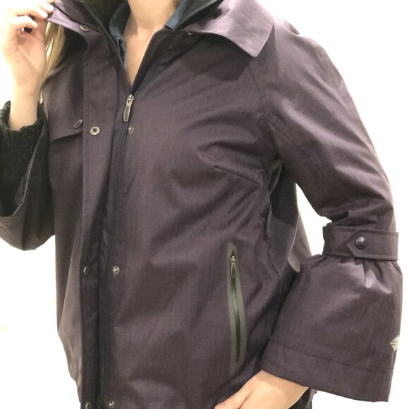 Columbia Titanium Omni Tech Waterproof Brown Tan Jacket Bell Sleeves Sz S Small - Picture 1 of 11